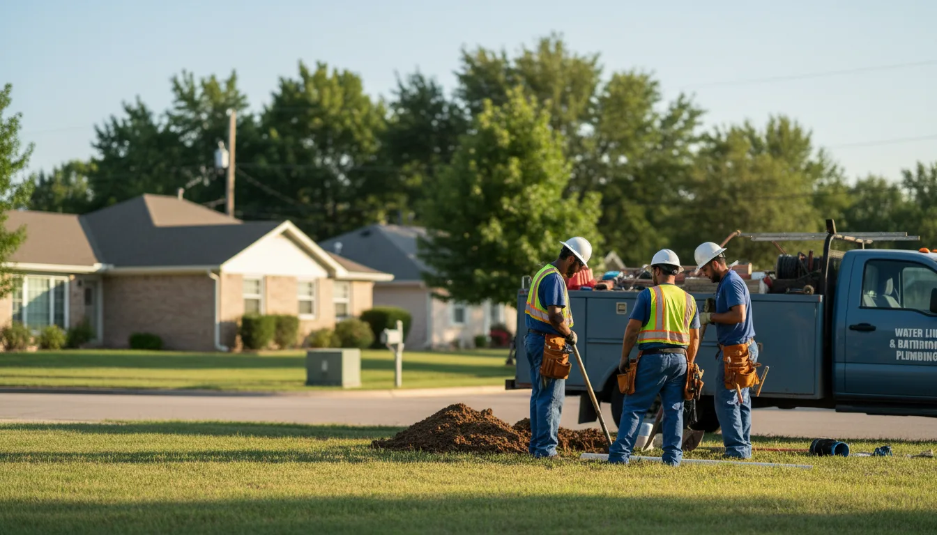 Residential water line and bathroom plumbing service in Kite, GA